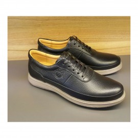 کفش چرم طبیعی مردانه مدل رابرف مشکی Raberf