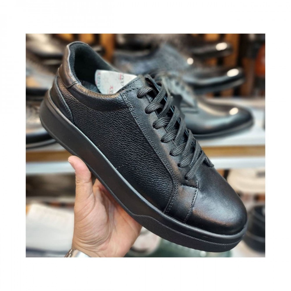 کفش چرم طبیعی مردانه اسپرت مدل رهام مشکی roham