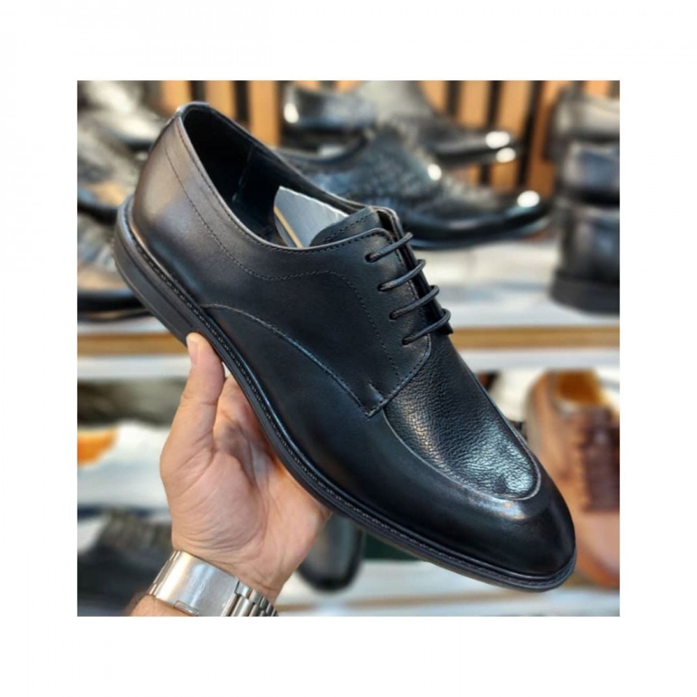 کفش چرم طبیعی مردانه مجلسی مدل بردیا مشکی bardia