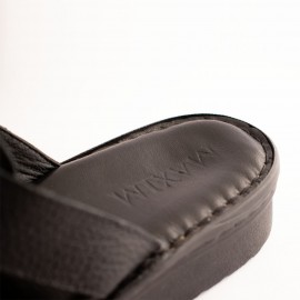 صندل طبی چرم طبیعی زنانه مدل کمند مشکی kamand