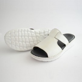 صندل طبی چرم طبیعی زنانه مدل کمند سفید kamand