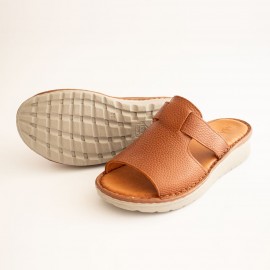 صندل طبی چرم طبیعی زنانه مدل کمند عسلی kamand