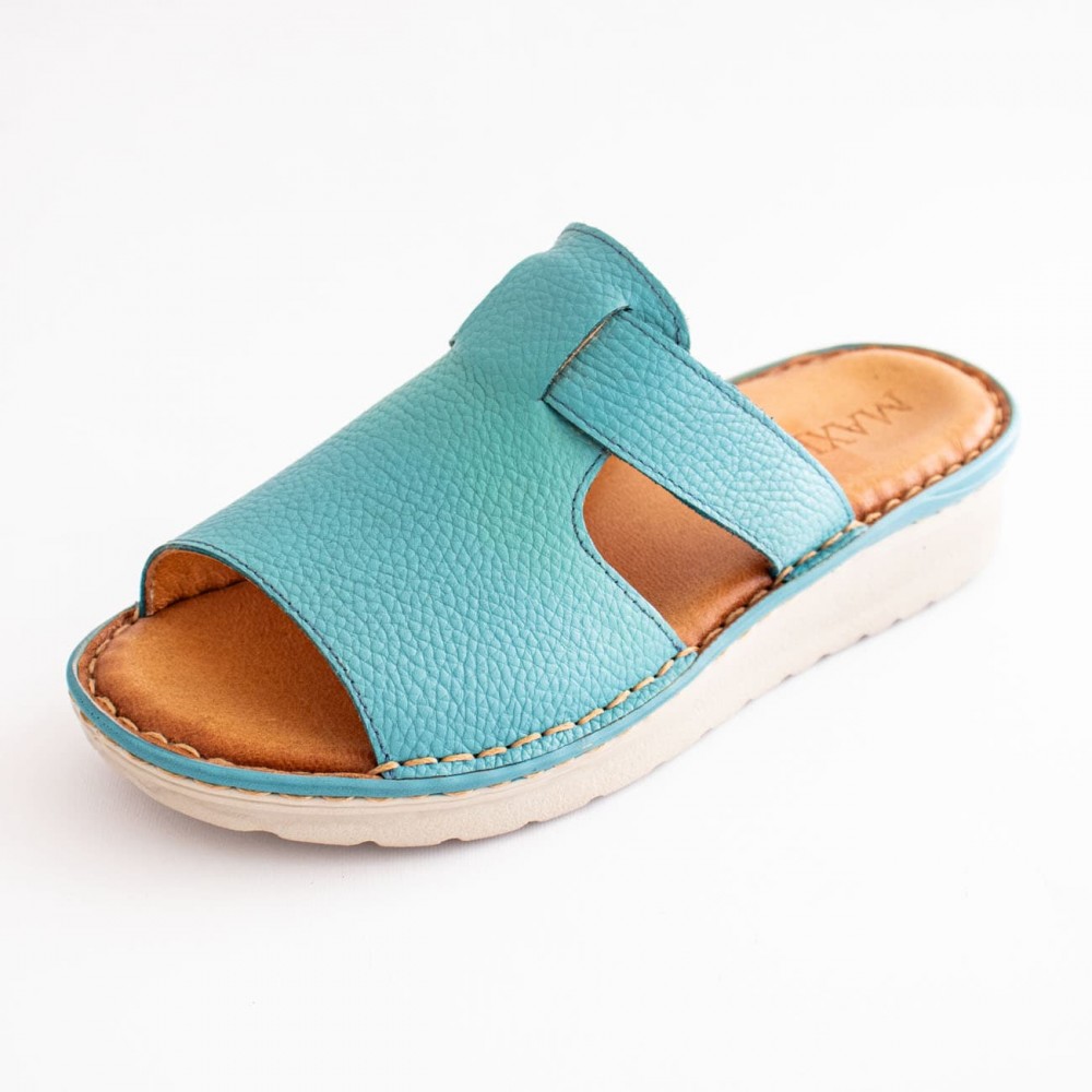 صندل طبی چرم طبیعی زنانه مدل کمند نعنایی kamand