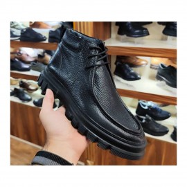 نیم بوت چرم طبیعی مردانه مدل کادیلاک مشکی kadilak