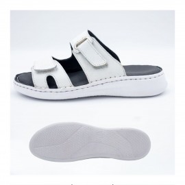صندل طبی چرم طبیعی زنانه مدل زد 4 سفید Z4