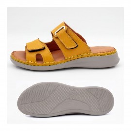 صندل طبی چرم طبیعی زنانه مدل زد 4 زرد Z4