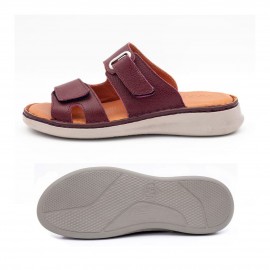 صندل طبی چرم طبیعی زنانه مدل زد 4 زرشکی Z4