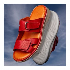 صندل طبی چرم طبیعی زنانه مدل زد 4 قرمز Z4