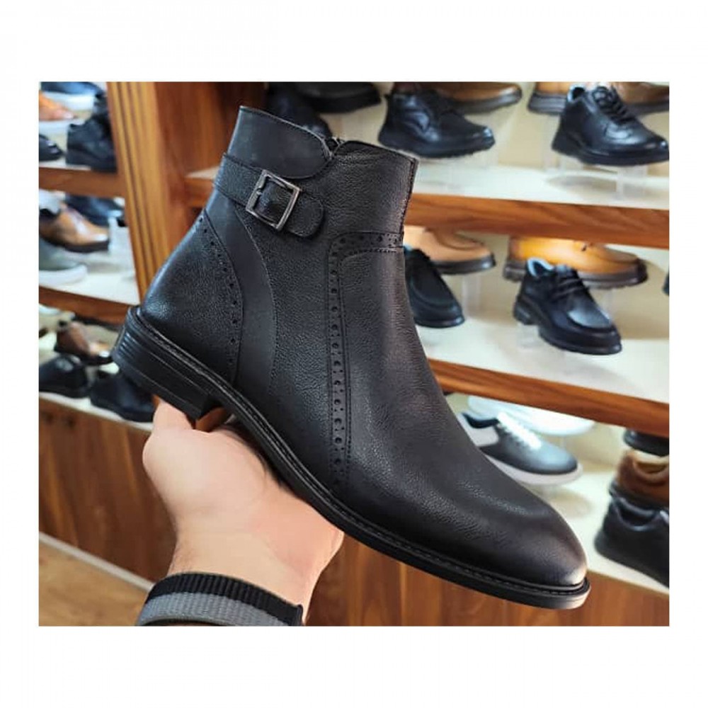 نیم بوت چرم طبیعی مردانه مدل ام 9 مشکی M9