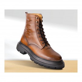 نیم بوت چرم طبیعی مردانه مدل بیگ وان عسلیbig 1