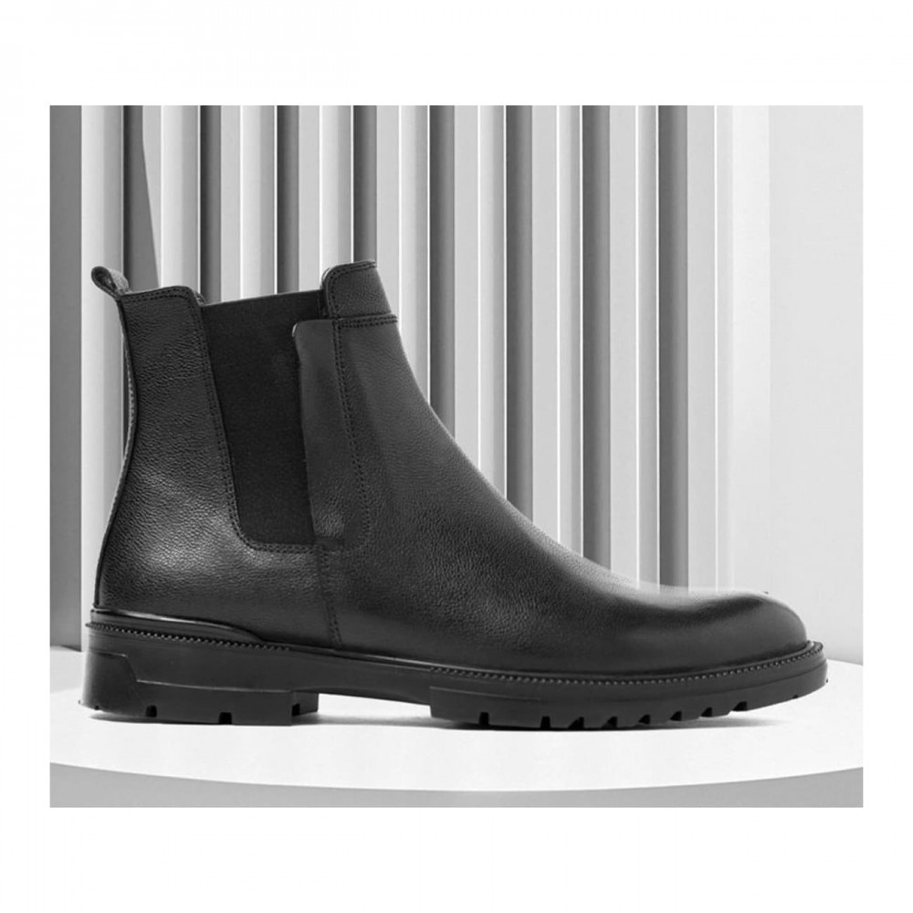 نیم بوت چرم طبیعی مردانه مدل ام 8 مشکی M8