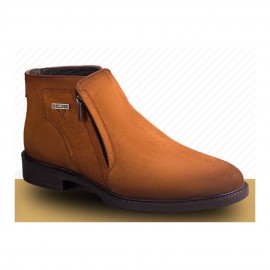 نیم بوت چرم طبیعی مردانه مدل پرادا جیر عسلی prada