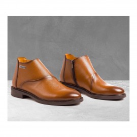 نیم بوت چرم طبیعی مردانه مدل ام 10 عسلی M10