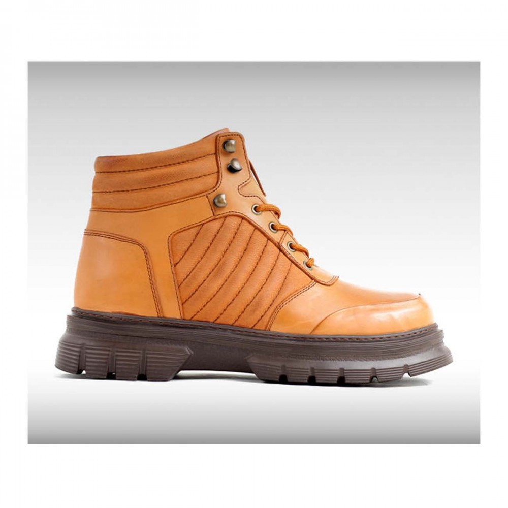 نیم بوت چرم طبیعی مردانه مدل ام 30 عسلی M30