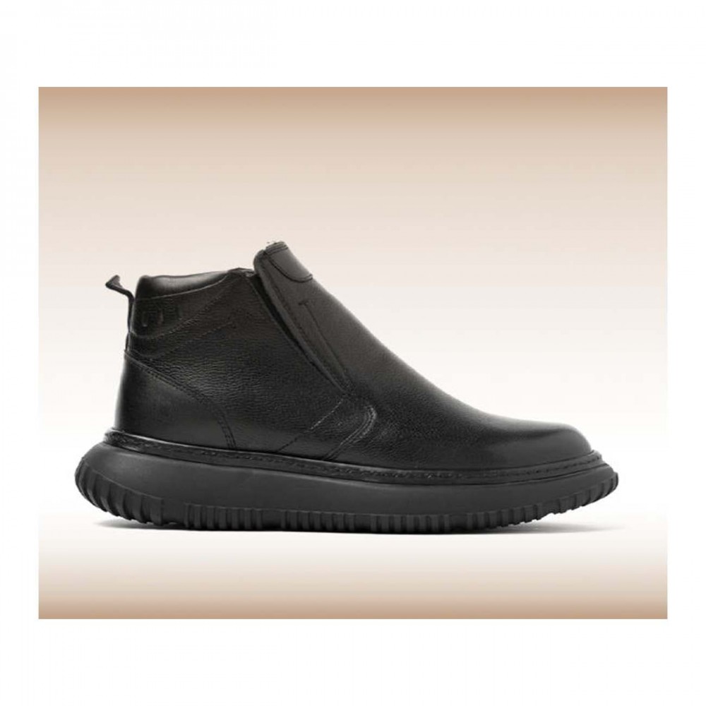 نیم بوت چرم طبیعی مردانه مدل ال 10 بی‌بند مشکی L10