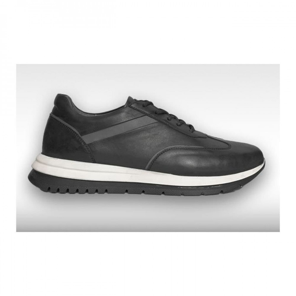 کفش چرم طبیعی مردانه اسپرت مدل والدر مشکی valder