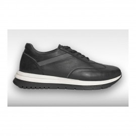 کفش چرم طبیعی مردانه اسپرت مدل والدر مشکی valder