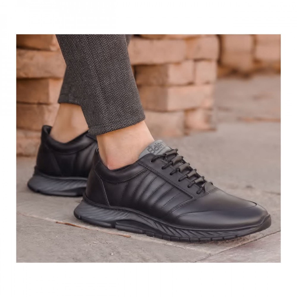 کفش چرم طبیعی مردانه اسپرت مدل اس 60 مشکی S60