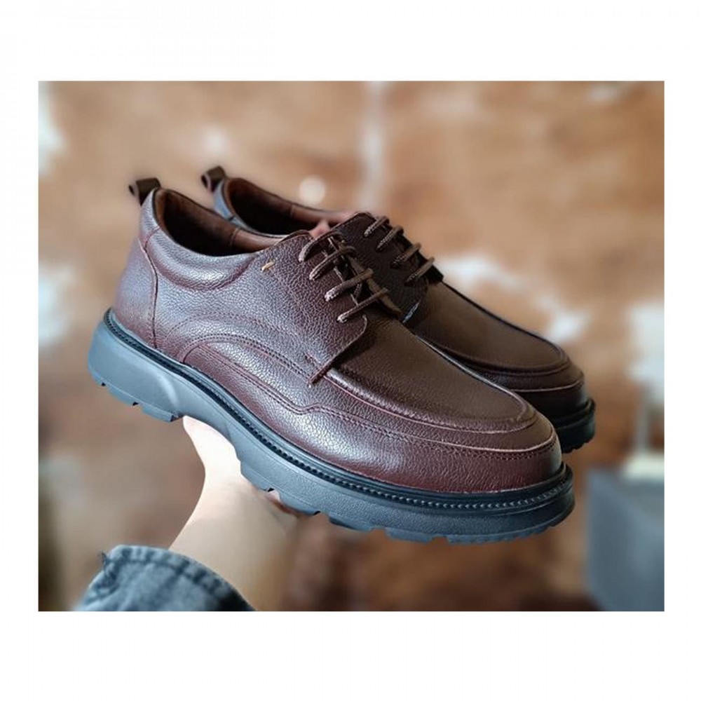 کفش چرم طبیعی مردانه مجلسی مدل بریشکا قهوه ای berishka