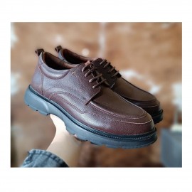 کفش چرم طبیعی مردانه مجلسی مدل بریشکا قهوه ای berishka