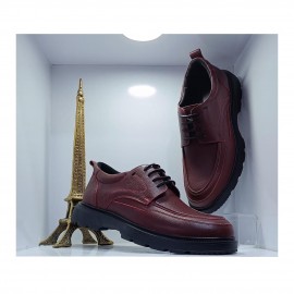 کفش چرم طبیعی مردانه مجلسی مدل بریشکا زرشکی berishka