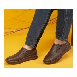 کفش چرم طبیعی طبی مردانه کد 517 قهوه ای