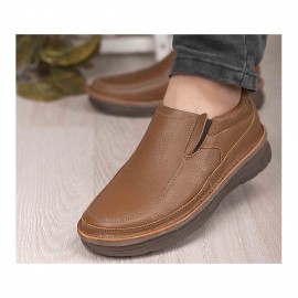کفش چرم طبیعی طبی مردانه کد 517 عسلی
