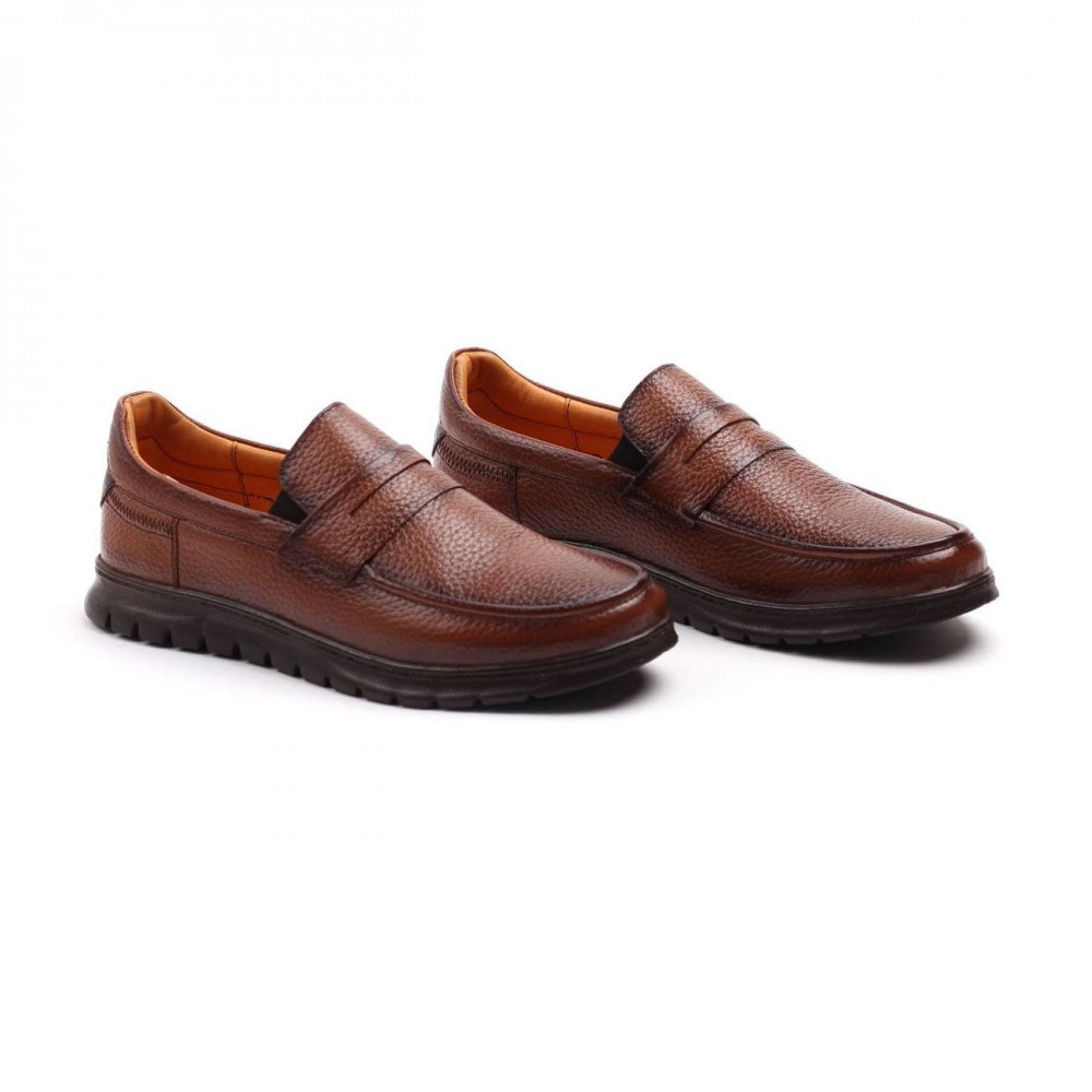 کفش چرم طبیعی مردانه مجلسی مدل کالج کا 500 فلوتر عسلی K500