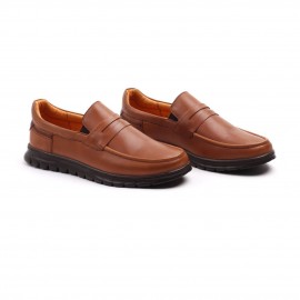 کفش چرم طبیعی مردانه مجلسی مدل کالج  کا 500 کارناوال عسلی K500