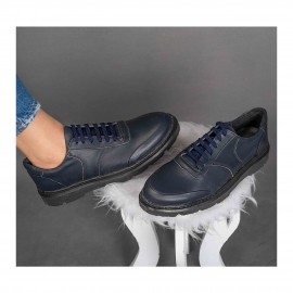 کفش چرم طبیعی اسپورت طبی مردانه کد 538 سرمه ای