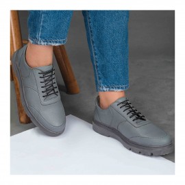 کفش چرم طبیعی اسپورت طبی مردانه کد 538 طوسی