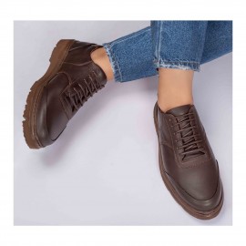 کفش چرم طبیعی اسپورت طبی مردانه کد 538 قهوه ای