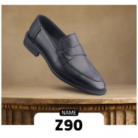 کفش چرم طبیعی مردانه مجلسی مدل زد 90 مشکی z90