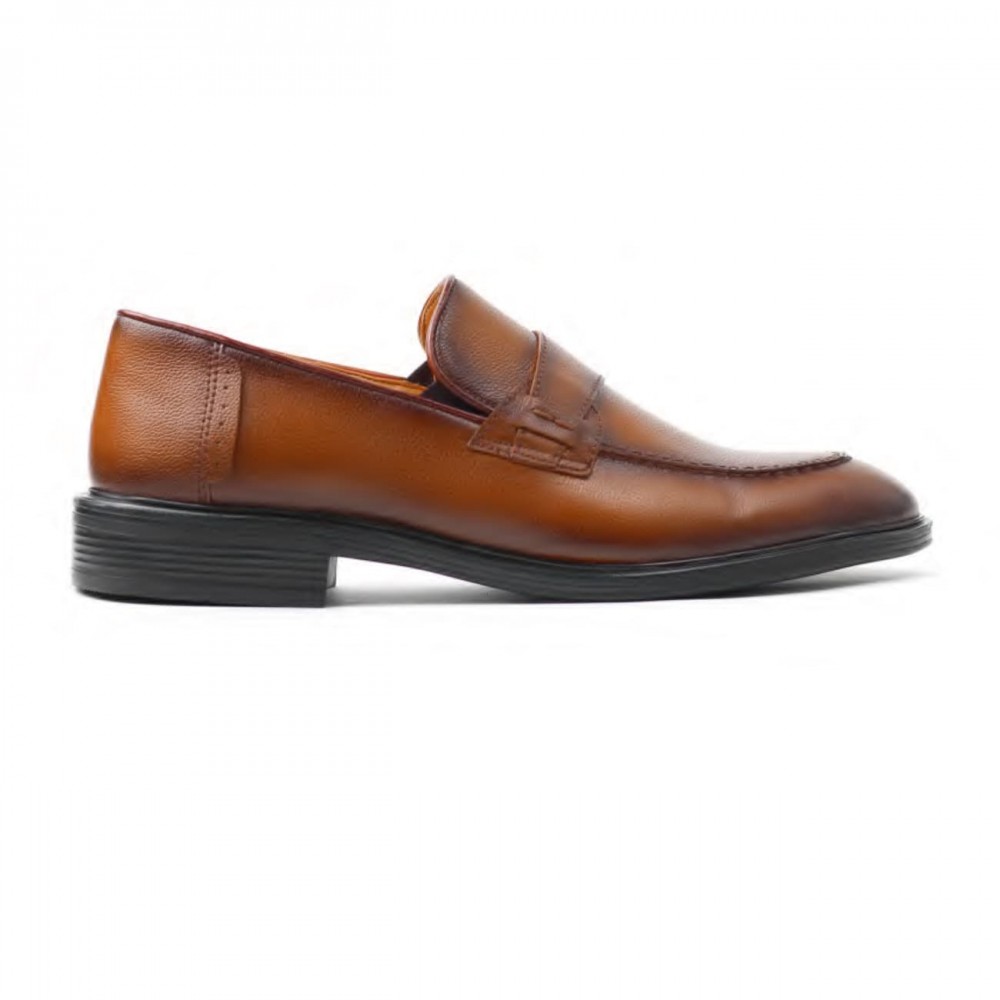 کفش چرم طبیعی مردانه مجلسی مدل زد 90 عسلی z90