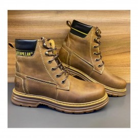 نیم بوت چرم طبیعی مردانه مدل کترپیلار عسلی caterpillar