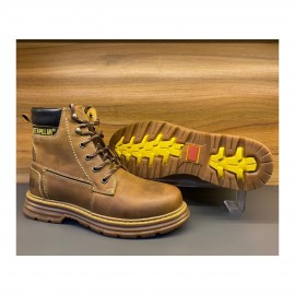 نیم بوت چرم طبیعی مردانه مدل کترپیلار عسلی caterpillar