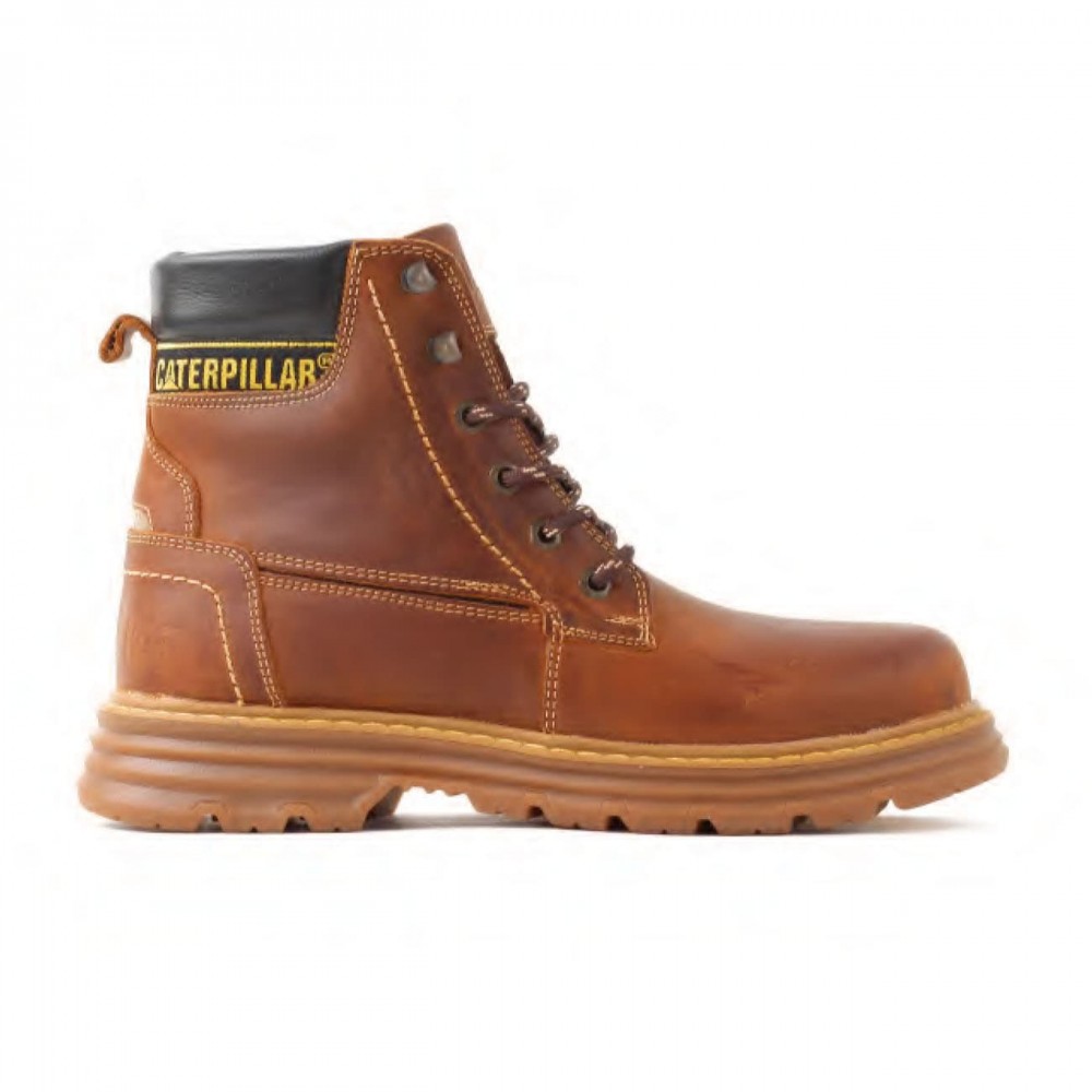 نیم بوت چرم طبیعی مردانه مدل کترپیلار عسلی caterpillar