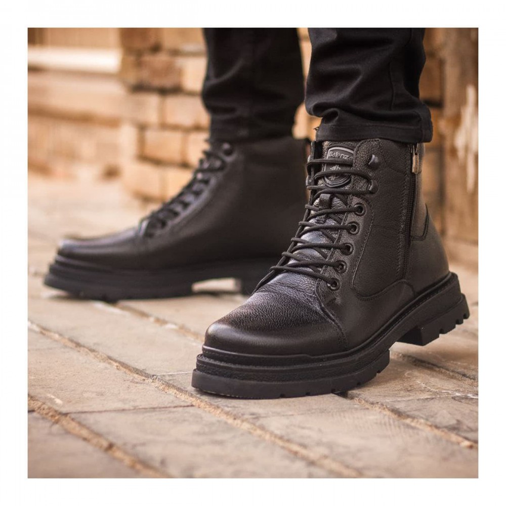 نیم بوت چرم طبیعی مردانه مدل هلسی مشکی healthy