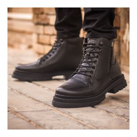 نیم بوت چرم طبیعی مردانه مدل هلسی مشکی healthy