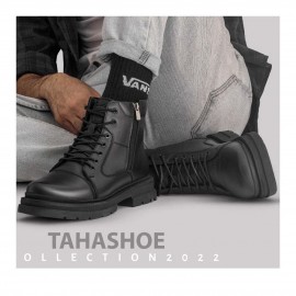 نیم بوت چرم طبیعی مردانه مدل هلسی مشکی healthy