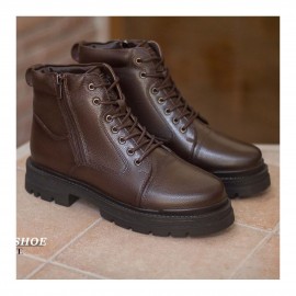 نیم بوت چرم طبیعی مردانه مدل هلسی قهوه ای healthy