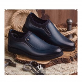 کفش چرم طبیعی مردانه مجلسی مدل سی 20 سرمه ای C20