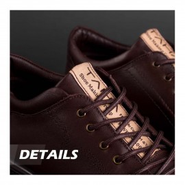 کفش چرم طبیعی اسپورت مدل فوکو قهوه ای foko