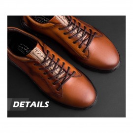 کفش چرم طبیعی اسپورت مدل فوکو عسلی foko