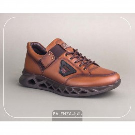 کفش چرم طبیعی اسپورت مدل بالنزا عسلی balenza