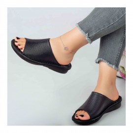 صندل طبی چرم طبیعی زنانه کد 223 مشکی