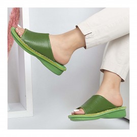 صندل طبی چرم طبیعی زنانه کد 223 سبز