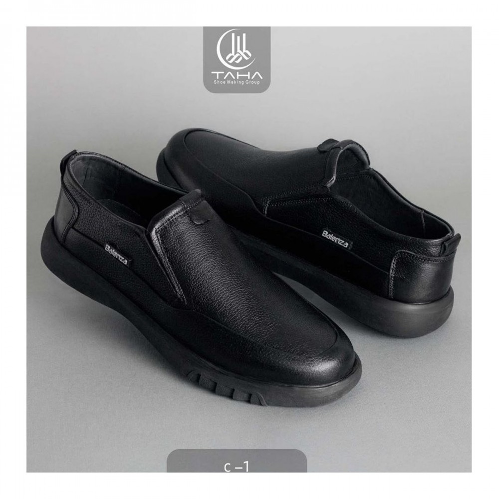 کفش چرم طبیعی مردانه مدل سی 1 مشکی C1