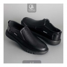 کفش چرم طبیعی مردانه مدل سی 1 مشکی C1