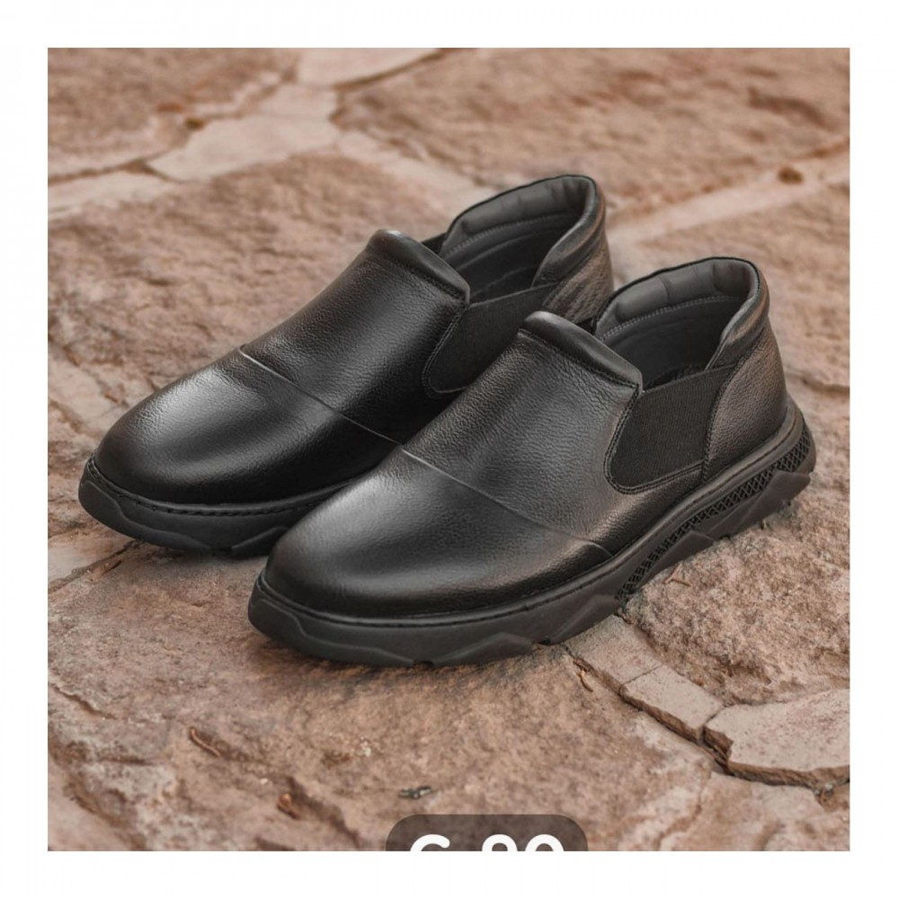 کفش چرم طبیعی مردانه مدل سی نود مشکی C90